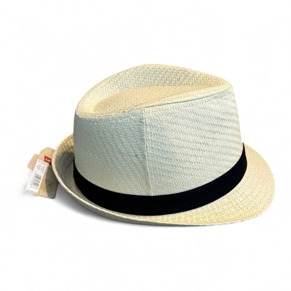 NEW Unisex Levi’s Cream Fedora Hat Black Band S/M Resort Holiday Festive Travel - Picture 5 of 9